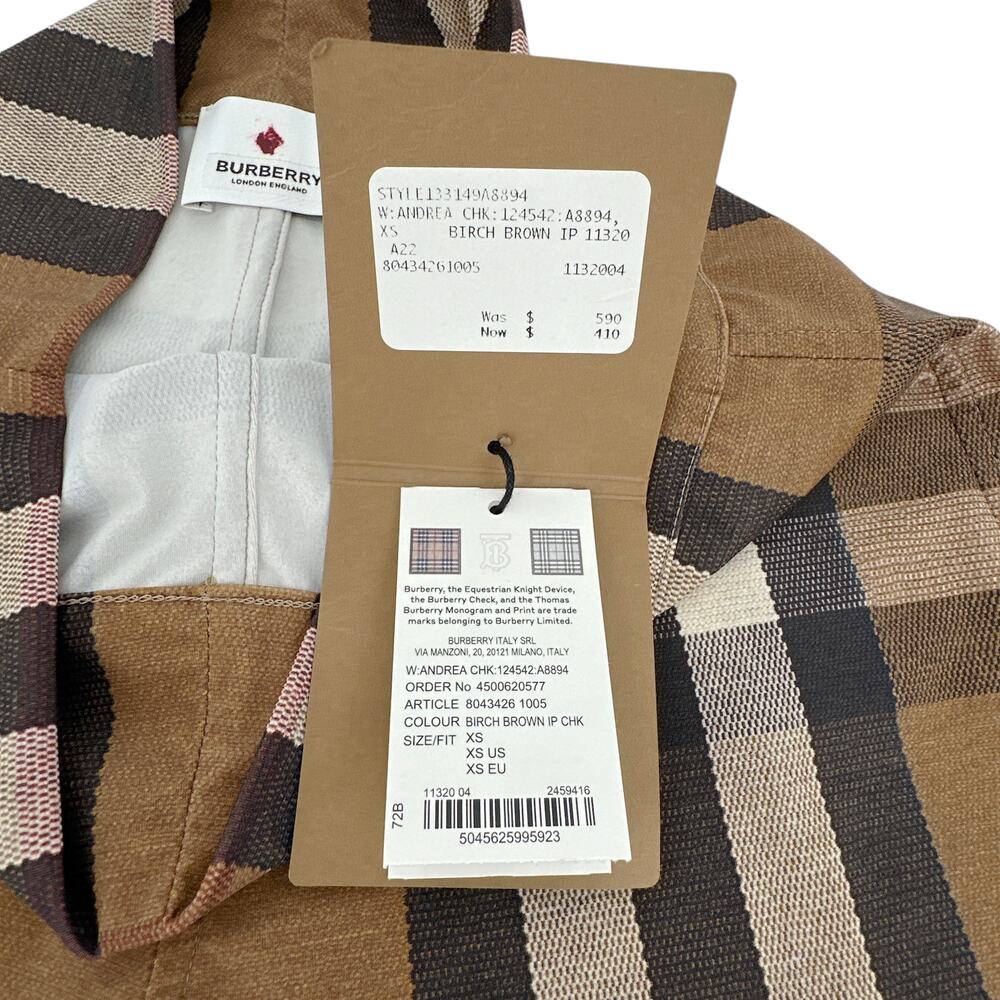 BURBERRY Andrea Check Biker Short XS - Picture 7 of 13